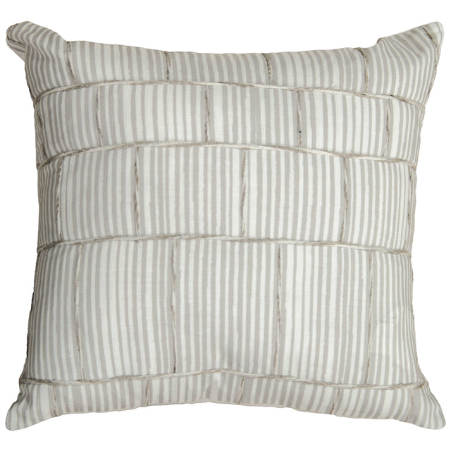 MOURIDSEN GREY STRIPE MODERN INDUSTRIAL THROW PILLOW