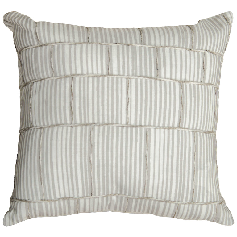 MOURIDSEN GREY STRIPE MODERN INDUSTRIAL  THROW PILLOW