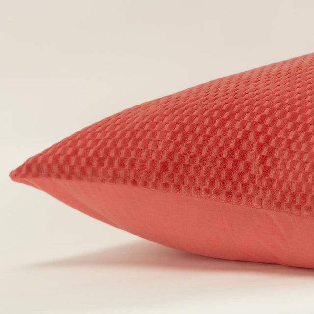 RYBERG RED SOLID MODERN INDUSTRIAL  THROW PILLOW