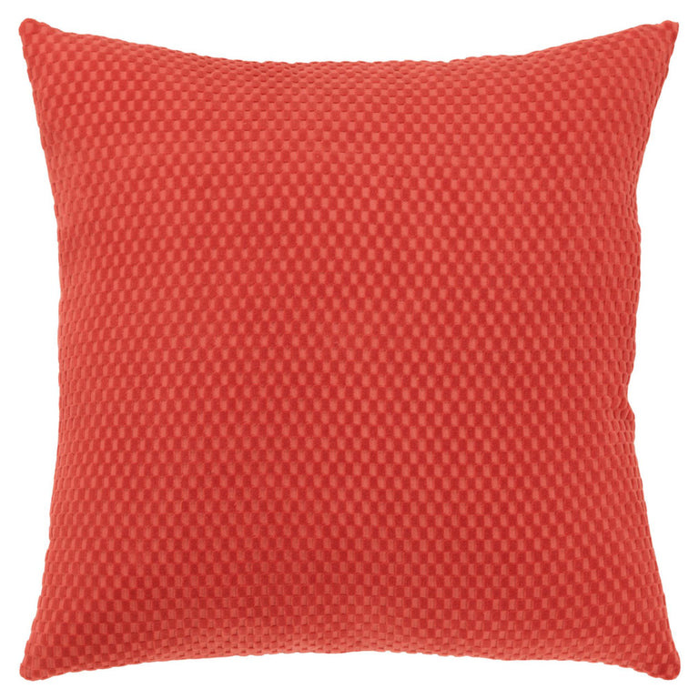 RYBERG RED SOLID MODERN INDUSTRIAL  THROW PILLOW