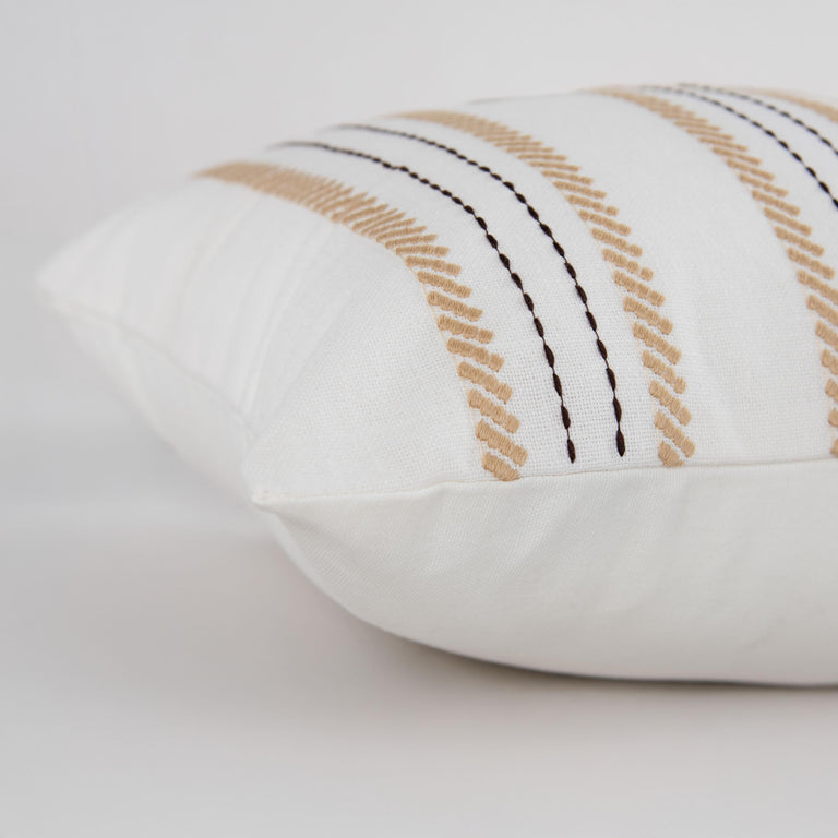 BOJESEN IVORY STRIPE MODERN CRAFT THROW PILLOW