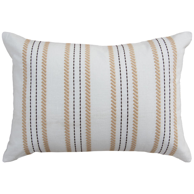 BOJESEN IVORY STRIPE MODERN CRAFT THROW PILLOW