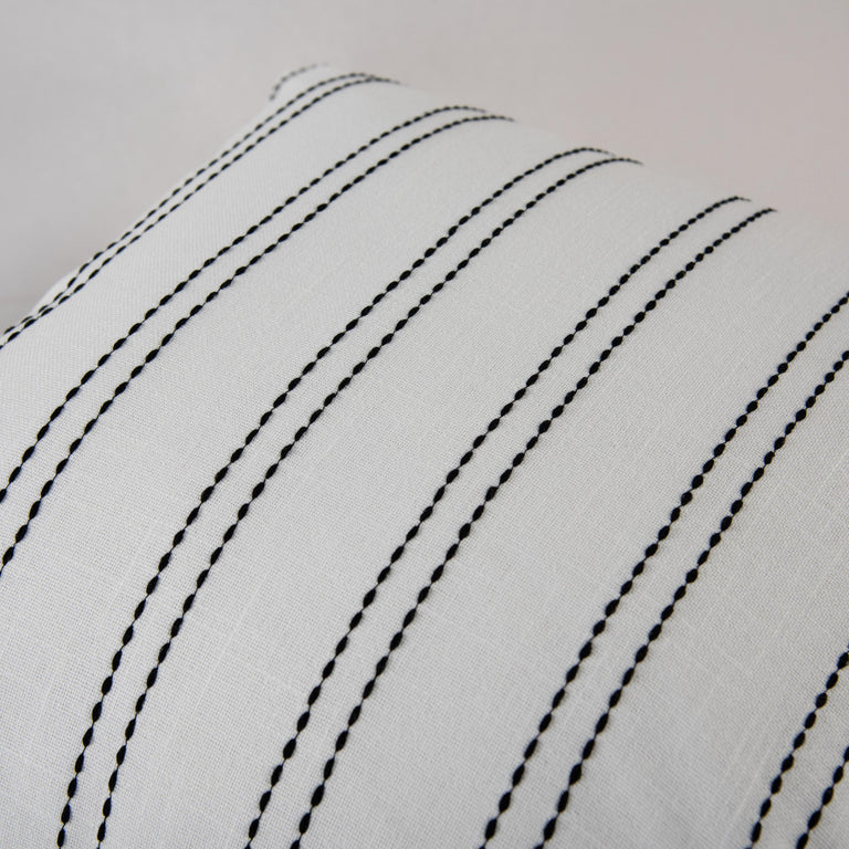 FUNDER BLACK STRIPE MODERN INDUSTRIAL  THROW PILLOW