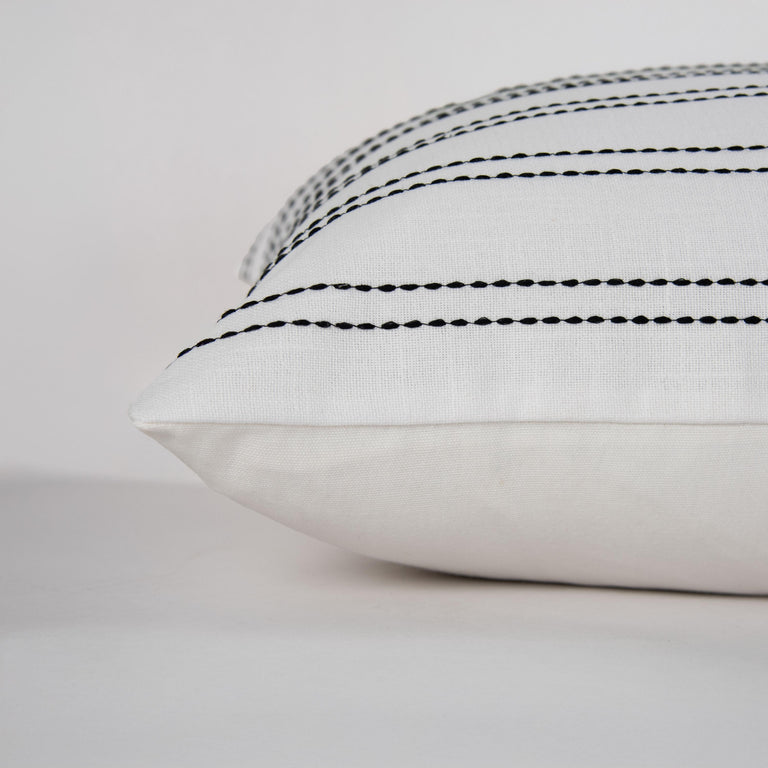 FUNDER BLACK STRIPE MODERN INDUSTRIAL  THROW PILLOW
