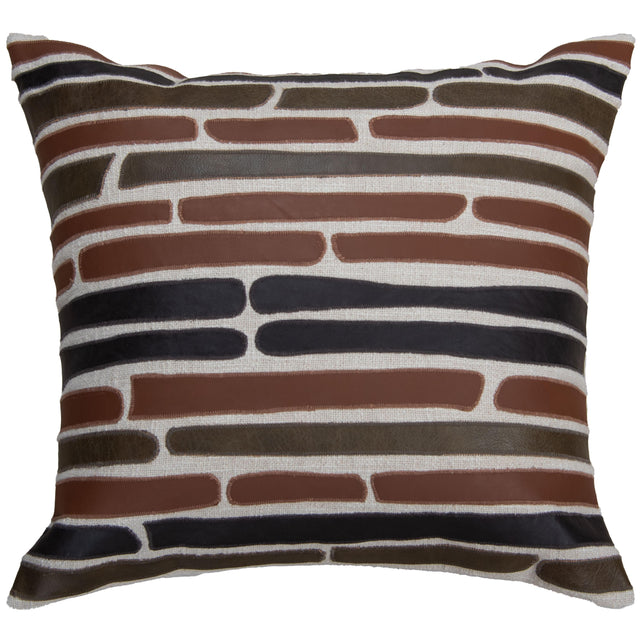 KAMPF NATURAL STRIPE MODERN INDUSTRIAL THROW PILLOW