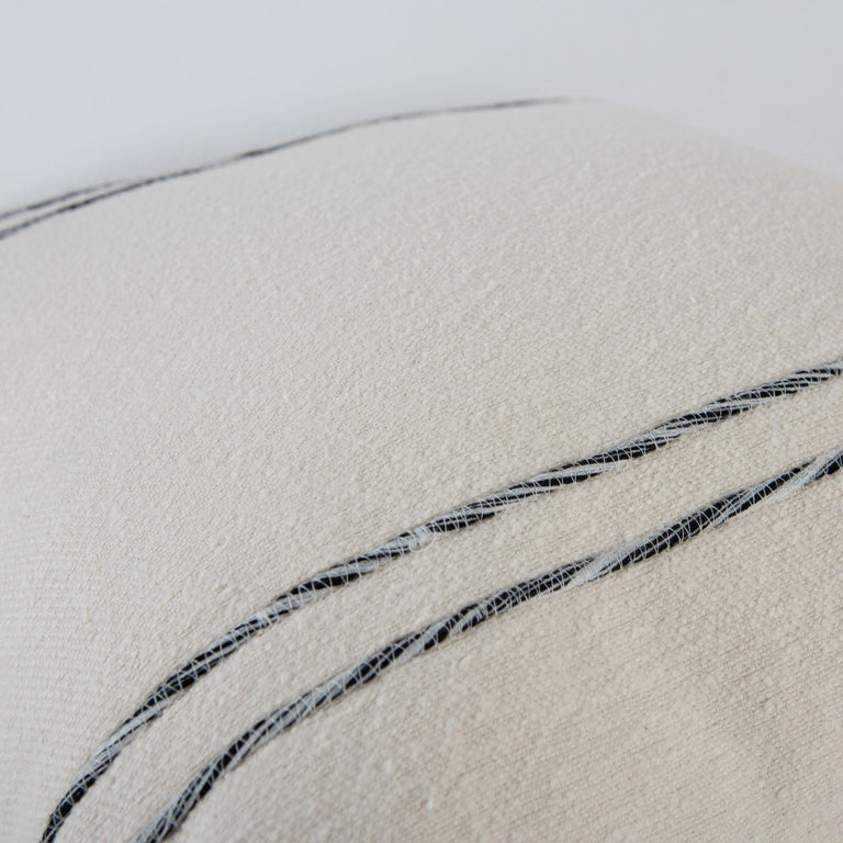 HØJBERG IVORY STRIPE MODERN CRAFT THROW PILLOW