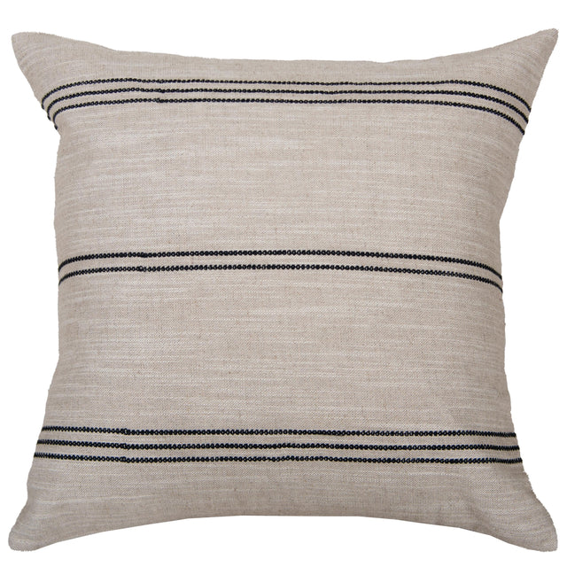LUNDGREEN NATURAL STRIPE MODERN INDUSTRIAL THROW PILLOW