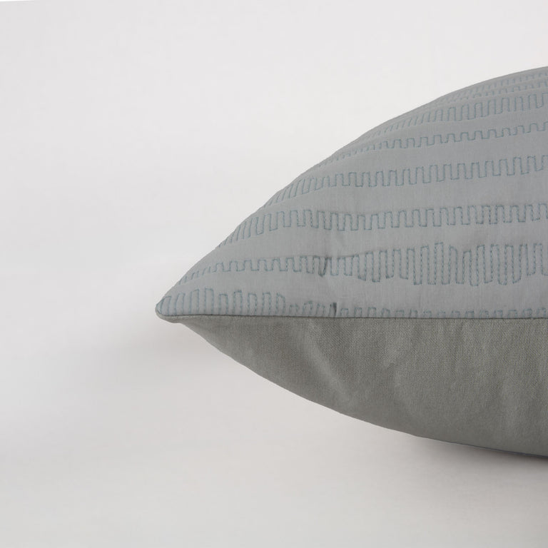 LUNDQVIST LIGHT BLUE STRIPE MODERN INDUSTRIAL  THROW PILLOW