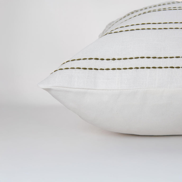 TOBIASEN WHITE STRIPE MODERN INDUSTRIAL  THROW PILLOW