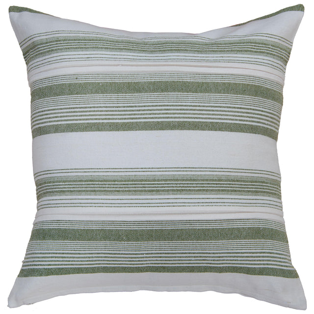 DUELUND WHITE STRIPE COASTAL THROW PILLOW