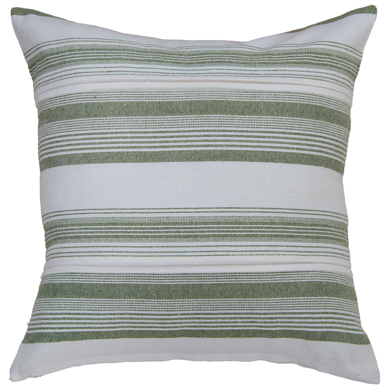DUELUND WHITE STRIPE COASTAL THROW PILLOW