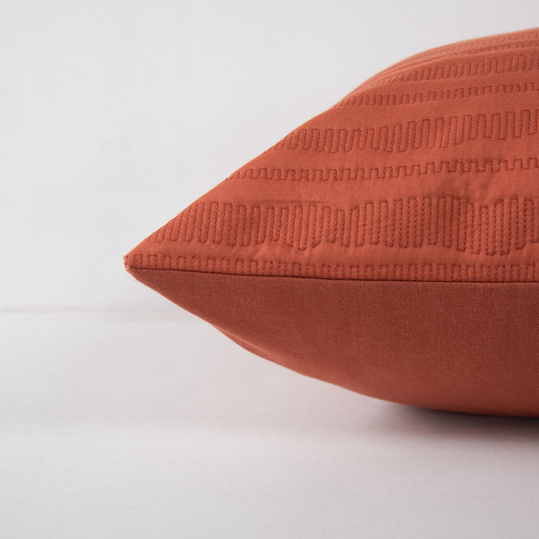 LUNDING RUST STRIPE MODERN INDUSTRIAL  THROW PILLOW