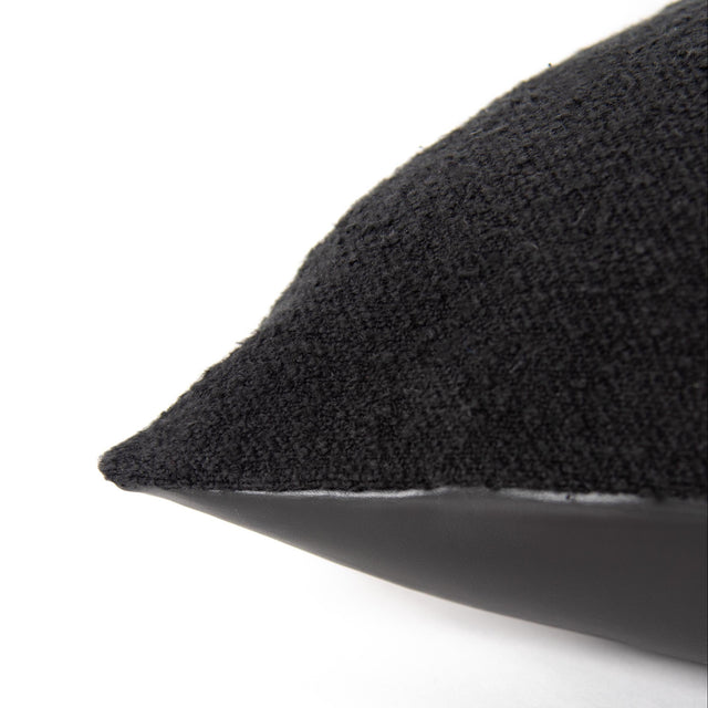 BOJE BLACK SOLID MODERN INDUSTRIAL THROW PILLOW