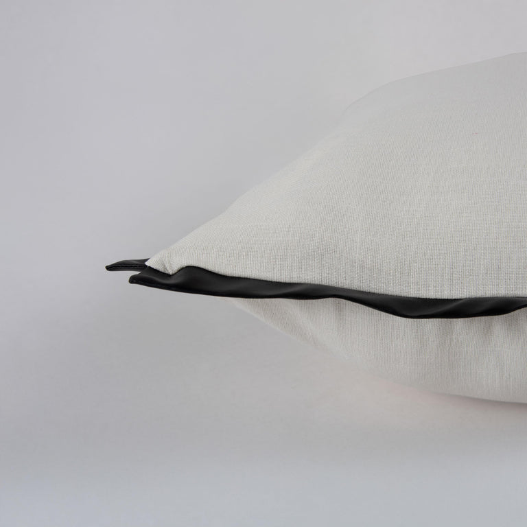 FRISK IVORY SOLID MODERN INDUSTRIAL  THROW PILLOW