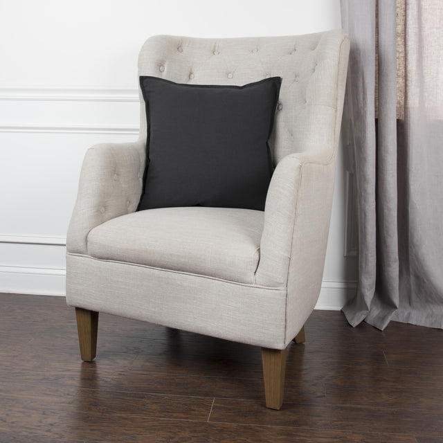 DEHN BLACK SOLID URBAN FARMHOUSE THROW PILLOW