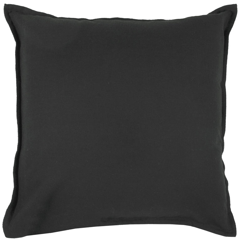 DEHN BLACK SOLID URBAN FARMHOUSE THROW PILLOW