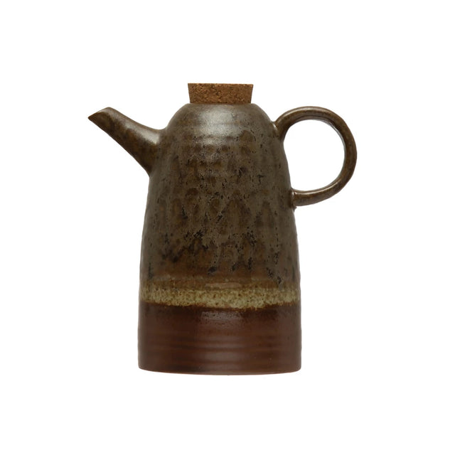 EARTHEN CORKED STONEWARE CRUET | KITCHEN