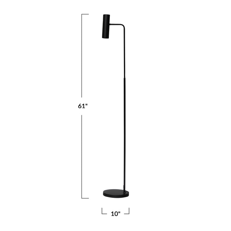 SLIM BLACK METAL FLOOR LAMP | LIGHTING