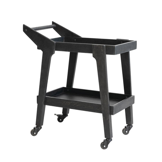 BLACK MANGO WOOD BAR CART | ENTERTAINING