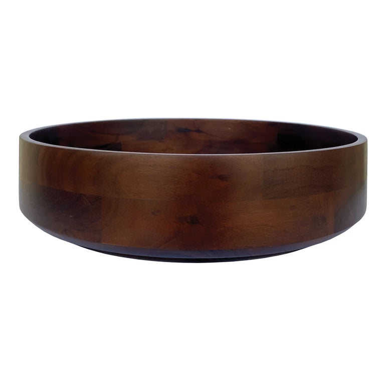 WALNUT FINISH ACACIA SERVING BOWL | ENTERTAINING