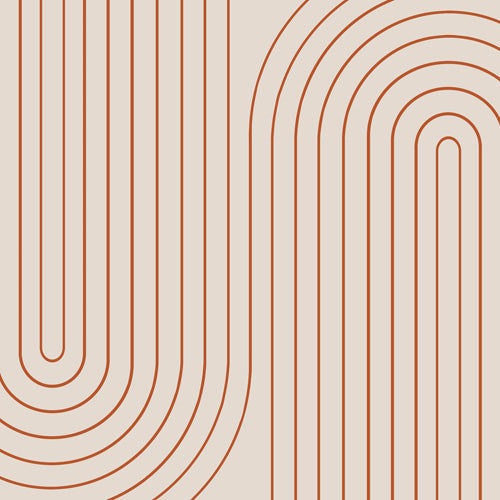 MINIMAL LINE CURVATURE CORAL 2 SHOWER CURTAIN
