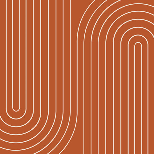 MINIMAL LINE CURVATURE CORAL SHOWER CURTAIN