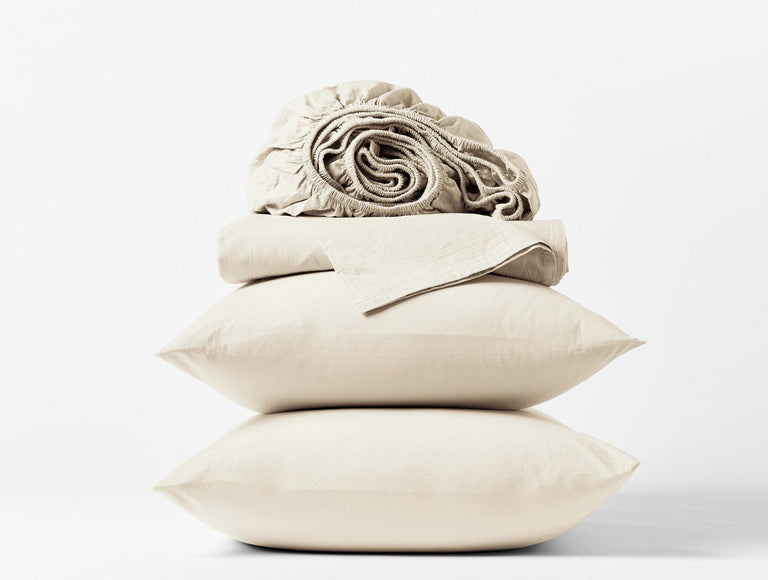 ORGANIC CRINKLED PERCALE SHEET SET | BEDDING