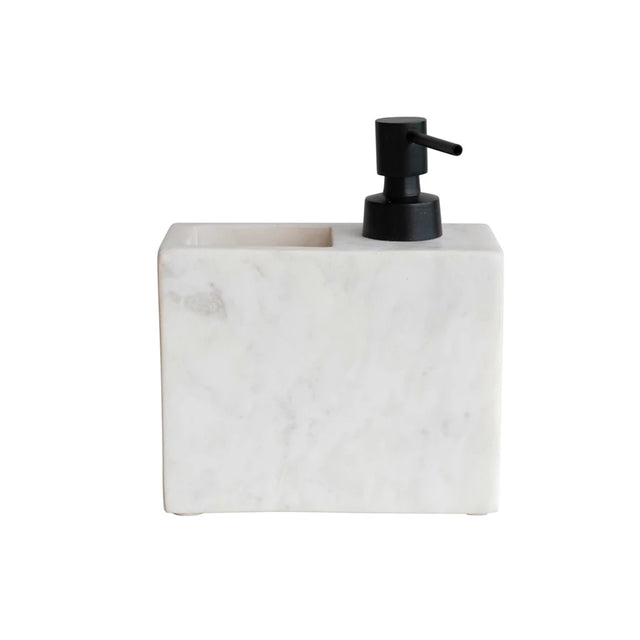 WHITE MARBLE SOAP & BRUSH HOLDER | BATH