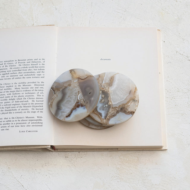 LIGHT AGATE COASTERS (set of 4) | ENTERTAINING