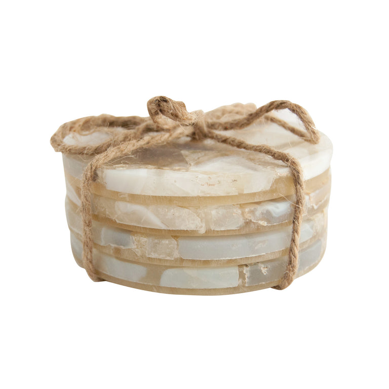 LIGHT AGATE COASTERS (set of 4) | ENTERTAINING
