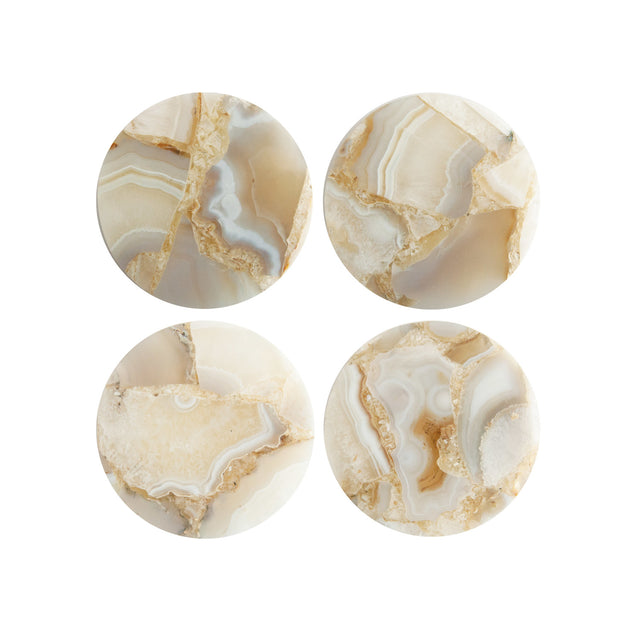 LIGHT AGATE COASTERS (set of 4) | ENTERTAINING