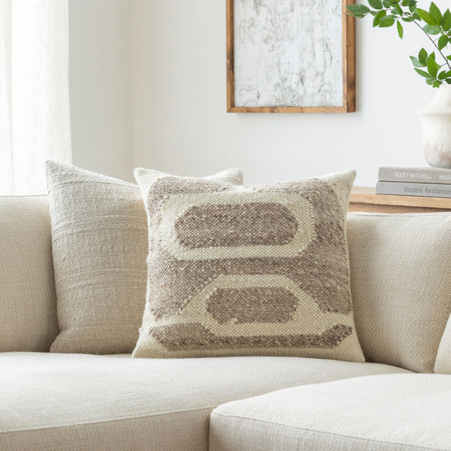 DECCAN TRAPS GEO WOVEN COTTON THROW PILLOW