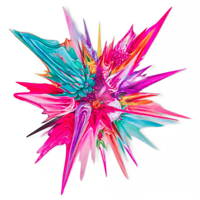 FUCHSIA DAHLIA GLITCH by Kate Tova | SIGNATURE WALL ART
