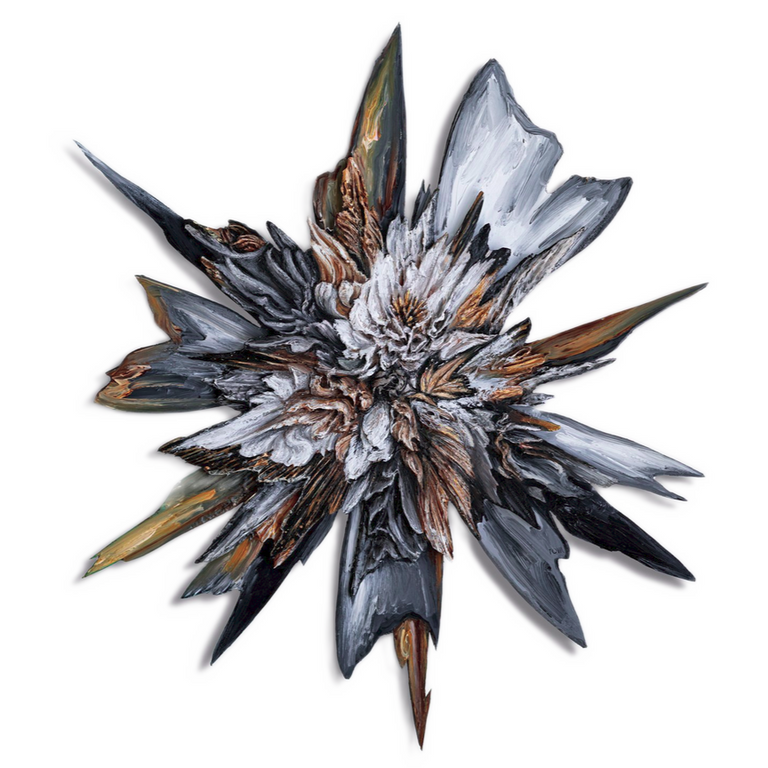 GOLD CAMELLIA GLITCH by Kate Tova | SIGNATURE WALL ART