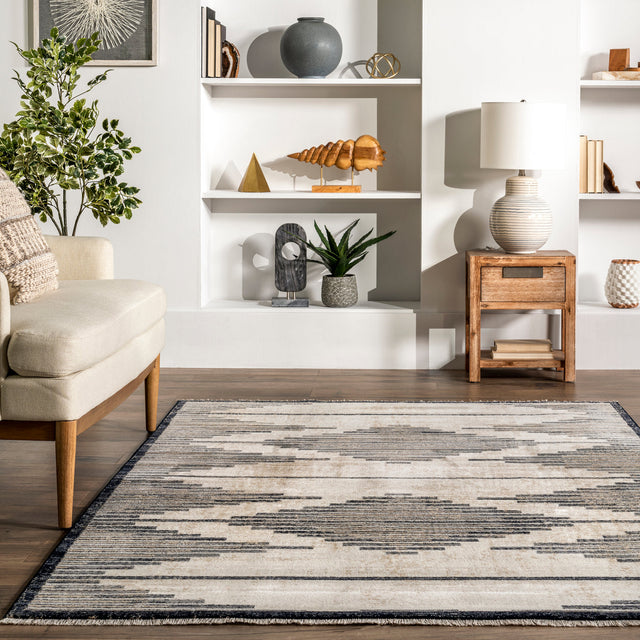 LEFINA STRIPED MOROCCAN FRINGE (5' x 8') | RUGS