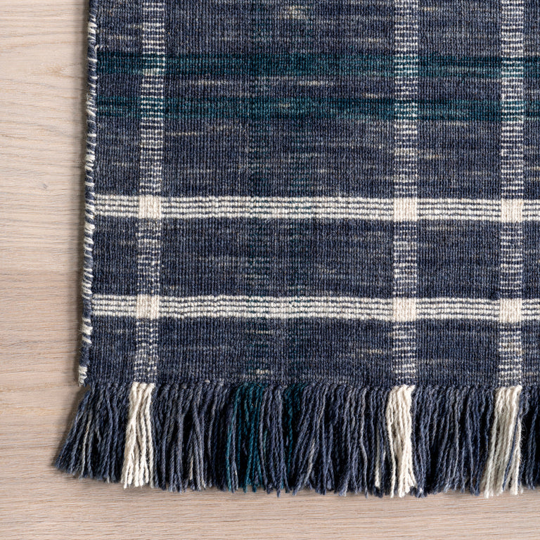 KORETTA PLAID WOOL FRINGE (5' x 8') | RUGS