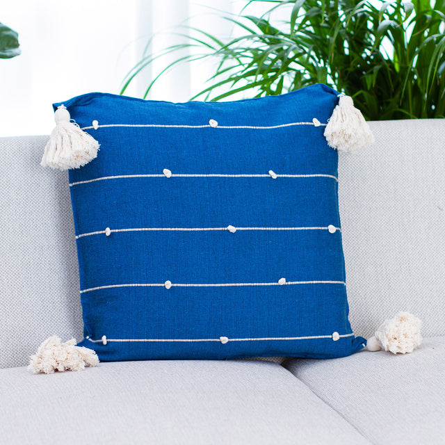 CYAN SPIRIT ON POINT STITCHED LINE PILLOW (OAXACA)