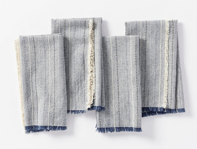 FRINGE STRIPE ORGANIC NAPKIN, SET OF 4 | BEDDING