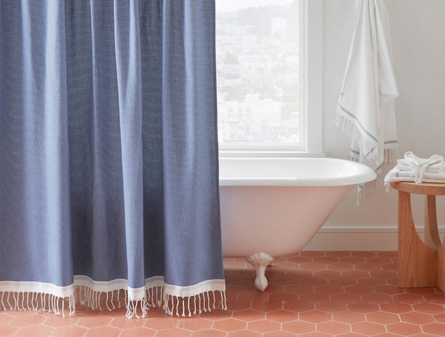 MEDITERRANEAN ORGANIC SHOWER CURTAIN | BEDDING
