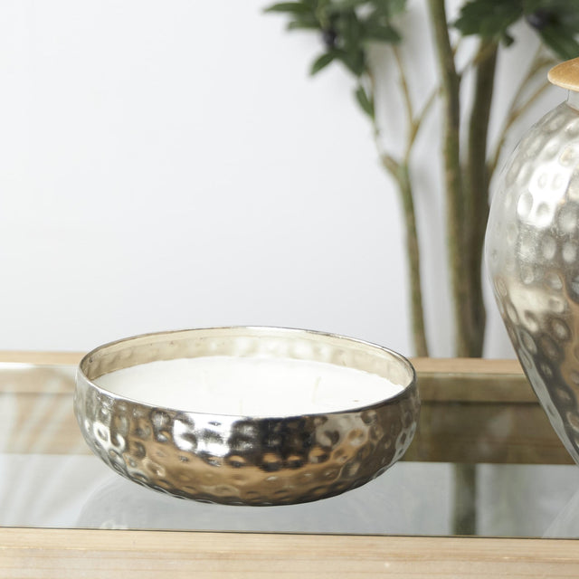 HAMMERED SILVER 3 WICK CANDLE - WHITE SAGE | OBJECTS