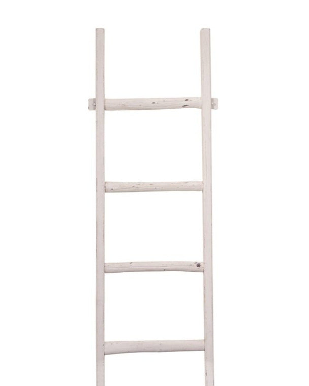 WHITE WOOD BLANKET LADDER 76” | STORAGE | STAG & MANOR