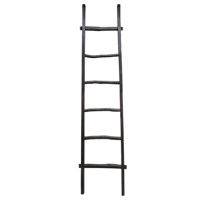 BLACK WOOD BLANKET LADDER 76” | STORAGE | STAG & MANOR