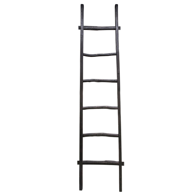 BLACK WOOD BLANKET LADDER 76” | STORAGE | STAG & MANOR