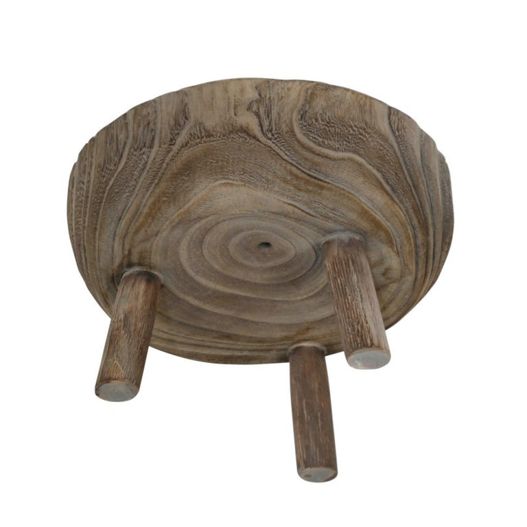 GREY WASHED WOOD BOWL WITH LEGS | ENTERTAINING