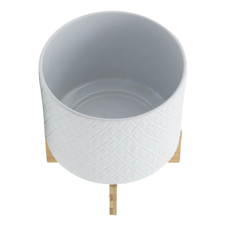 WHITE DIAMOND PLANTER W/STAND