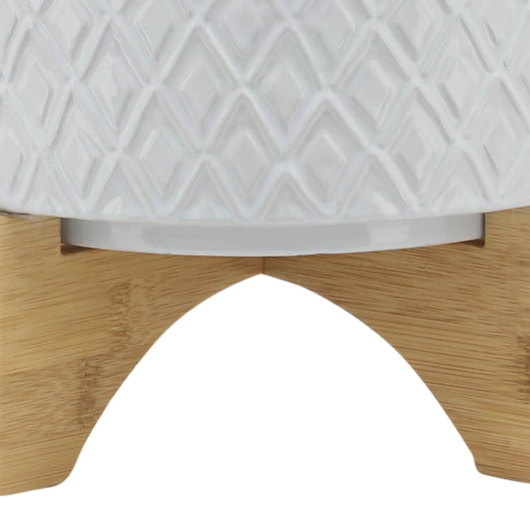 WHITE DIAMOND PLANTER W/STAND
