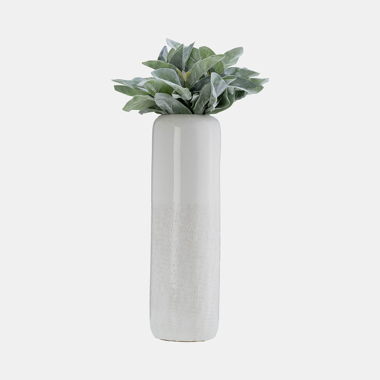 WHITE GROOVED VASE | VASES