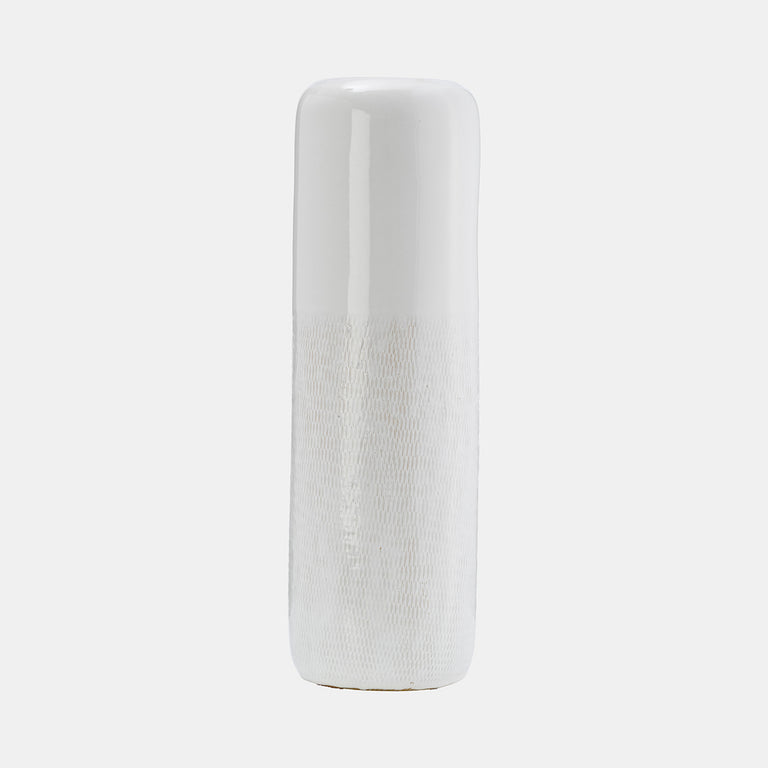 WHITE GROOVED VASE | VASES