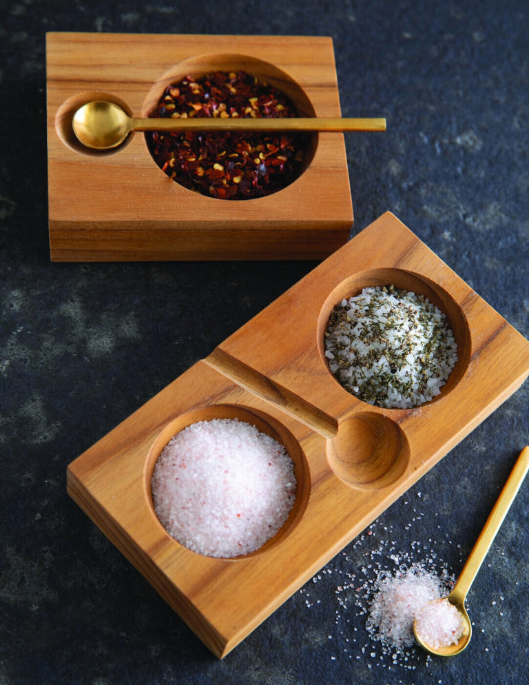 TEAK DOUBLE CELLAR & SPOON | ENTERTAINING