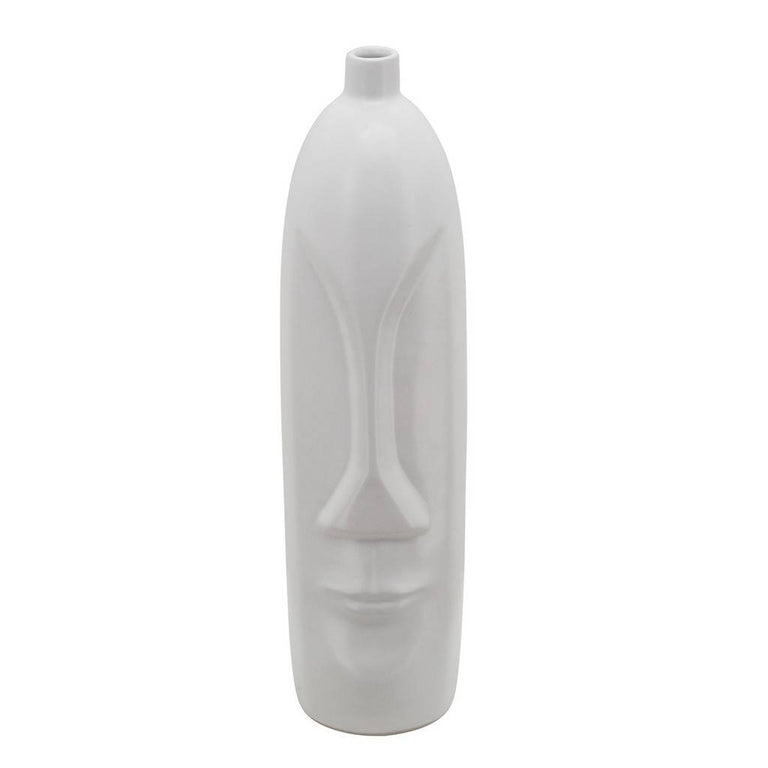 WHITE CERAMIC FACE VASES | VASES